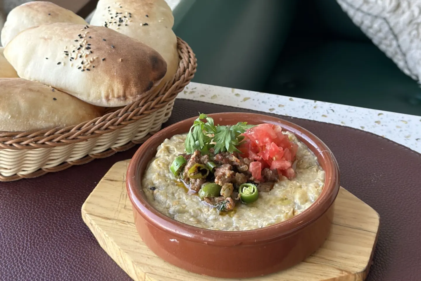صاجية باذنجان باللحم
