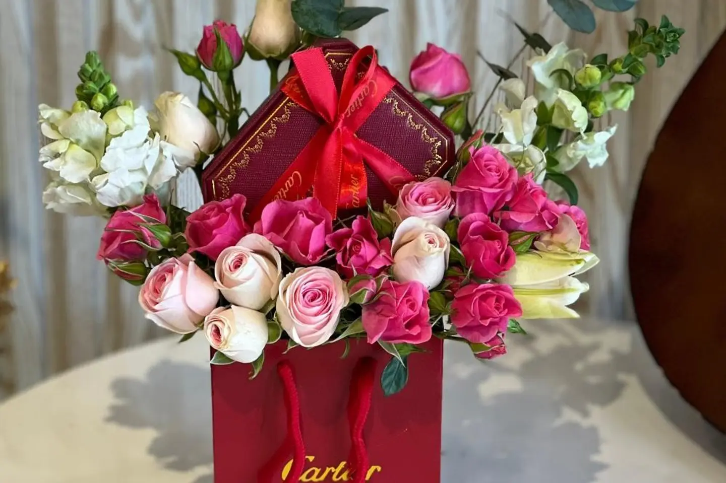 Cartier Brand Bracelet With Assorted Roses