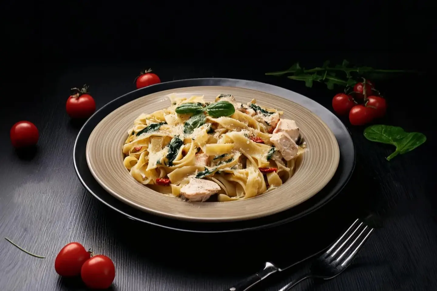 Truffle Cream Shrimp Mozzarella Pasta
