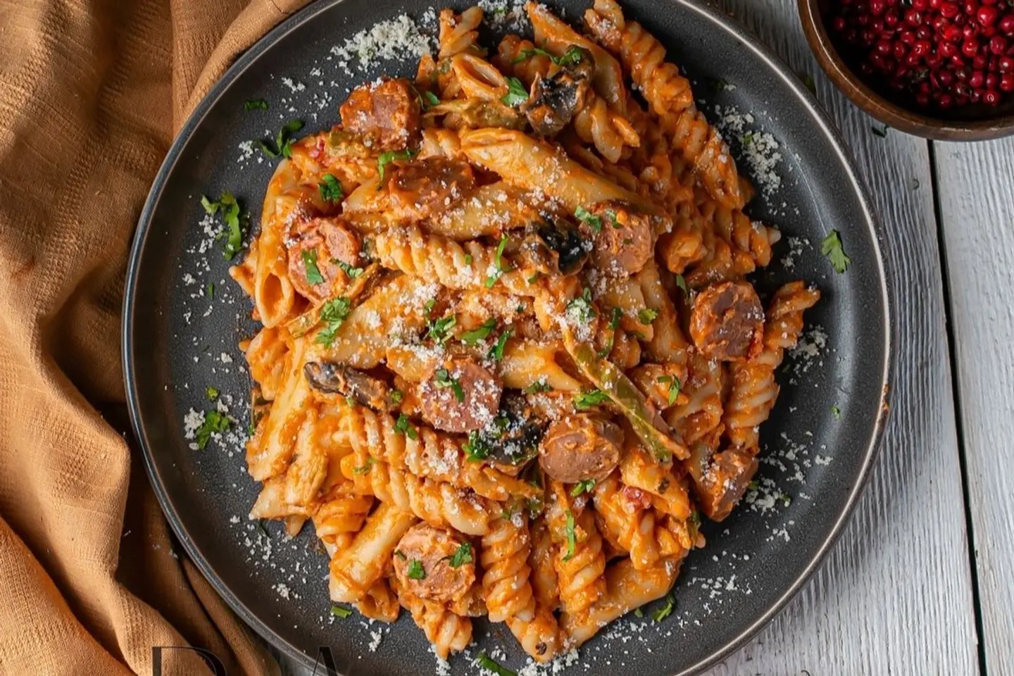 باستا دجاج خضار