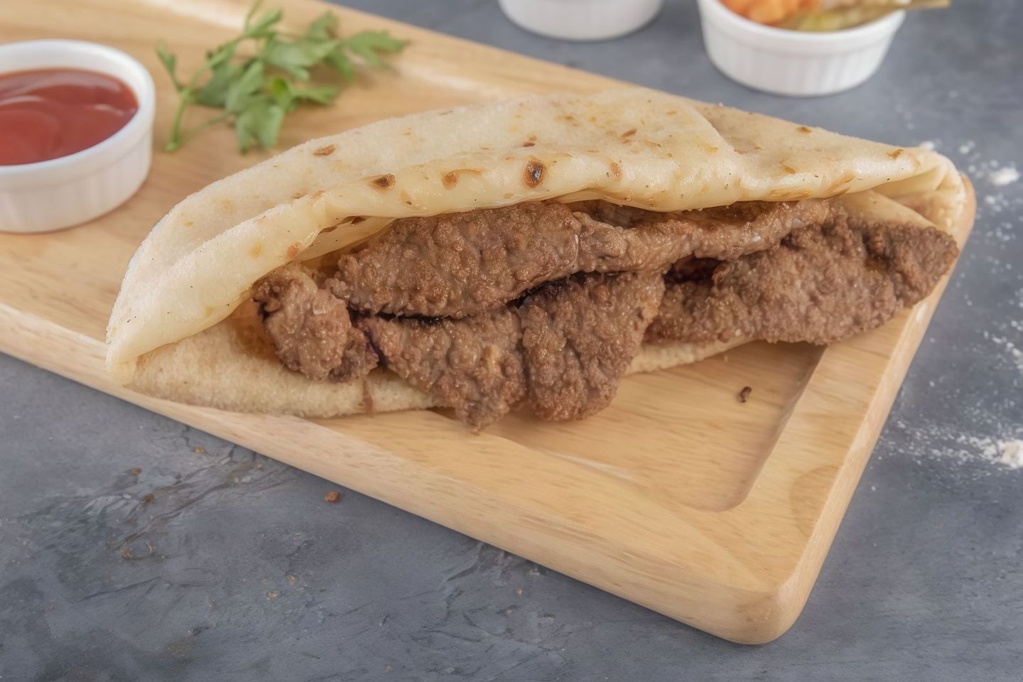 ساندوتش اسكالب لحم