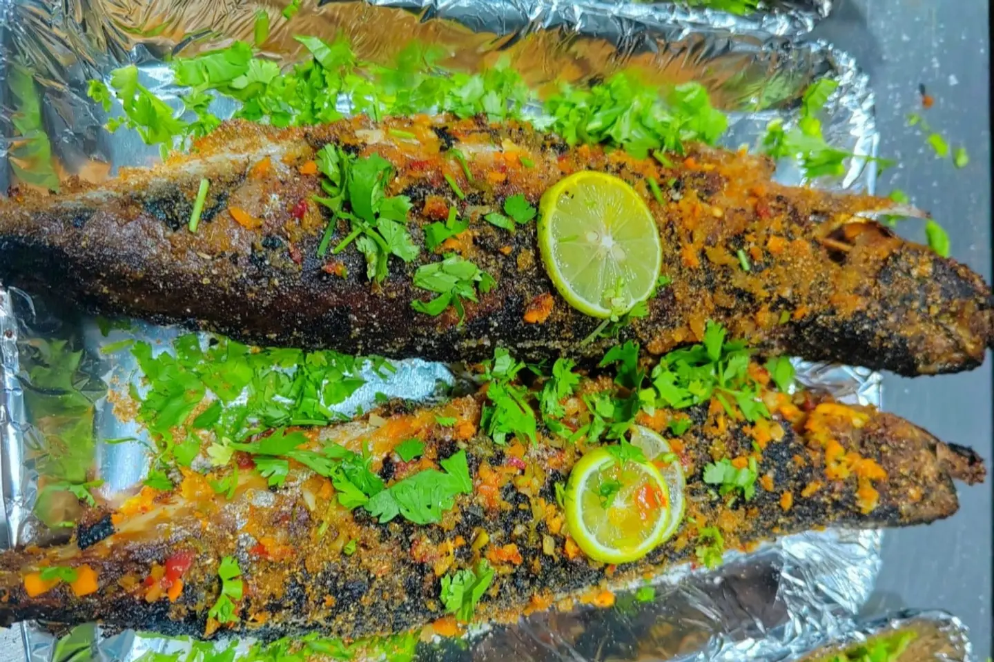 Mackerel Fish - Grilled With Cleaning The Fish