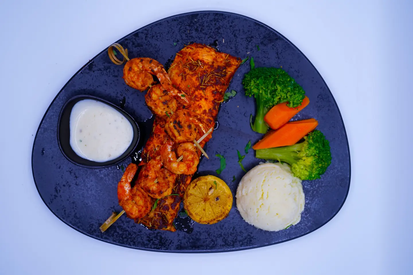 Grilled Salmon With Shrimp
