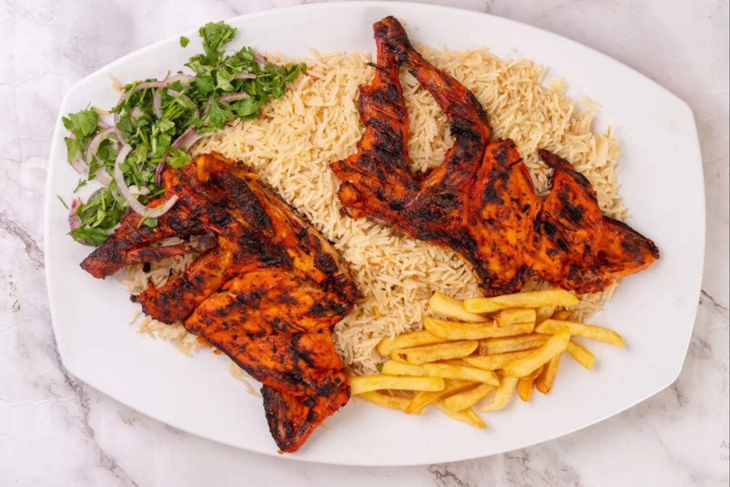حبه على الفحم مع ارز