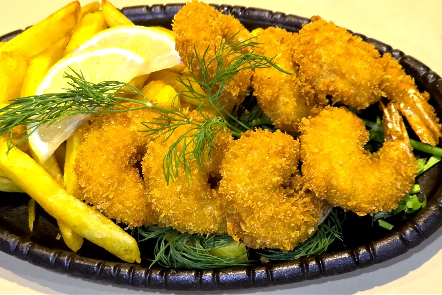 Crispy Shrimps With Fries