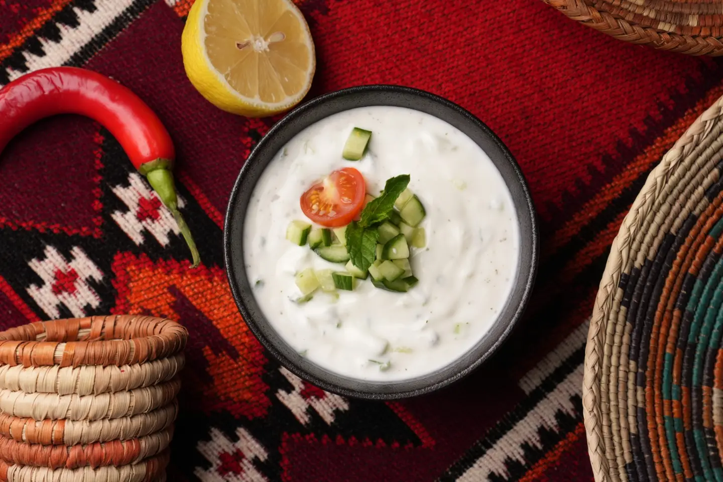 سلطه الخيار باللبن
