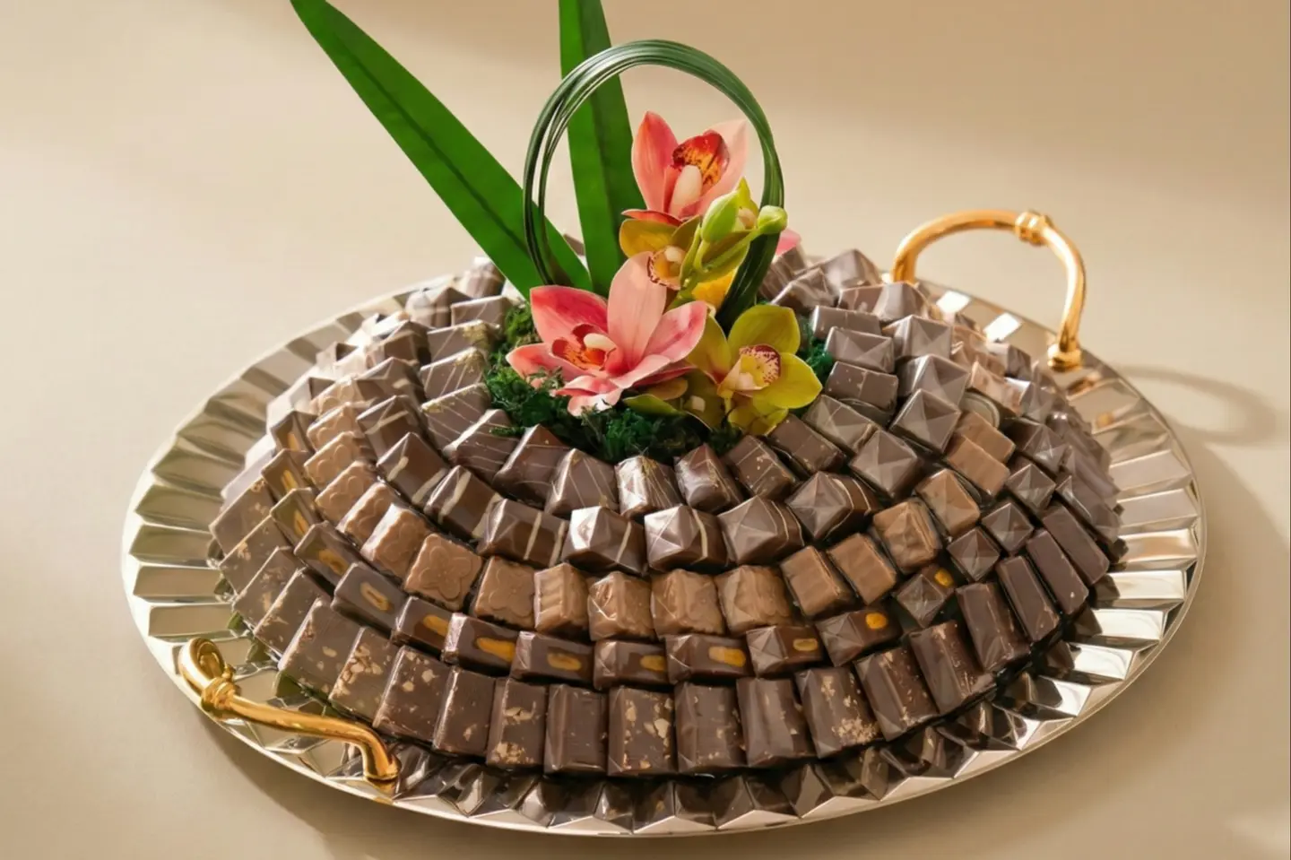 صينية دائري كبير شفاف