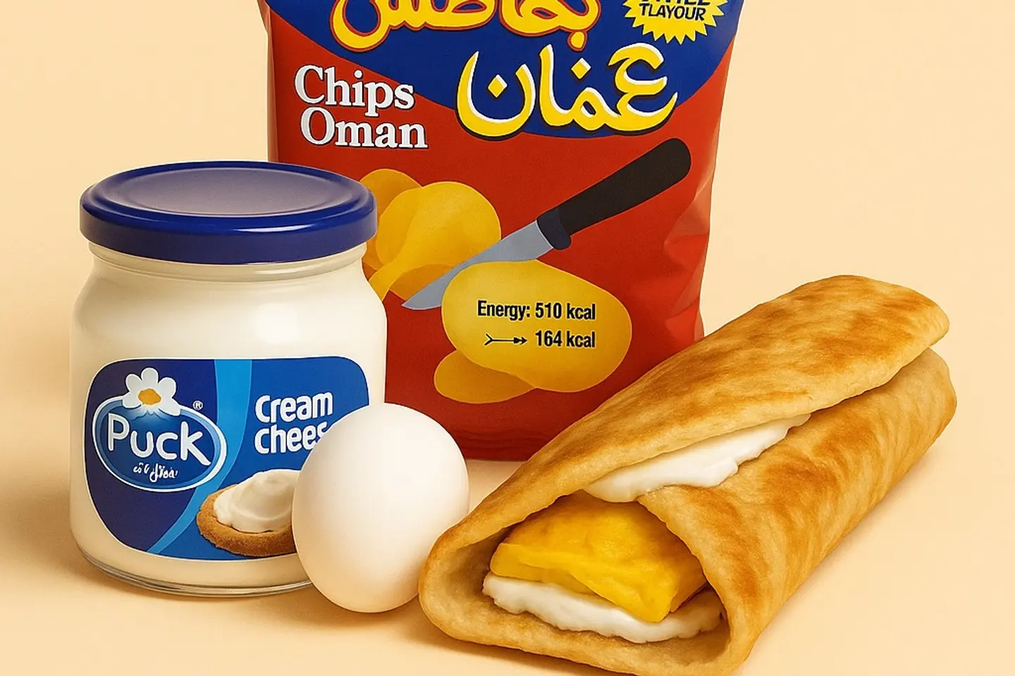 جبن مع بيض وبطاطس عمان