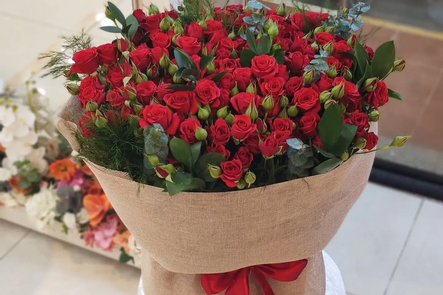 باقة بيبي روز احمر