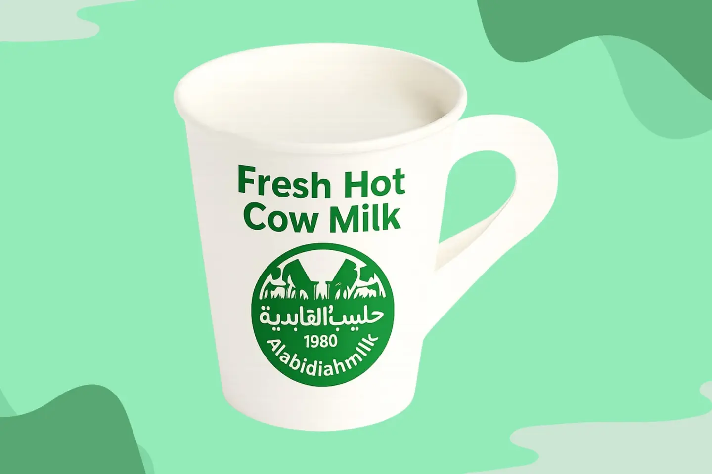 كوب حليب ساخن كبير بقر