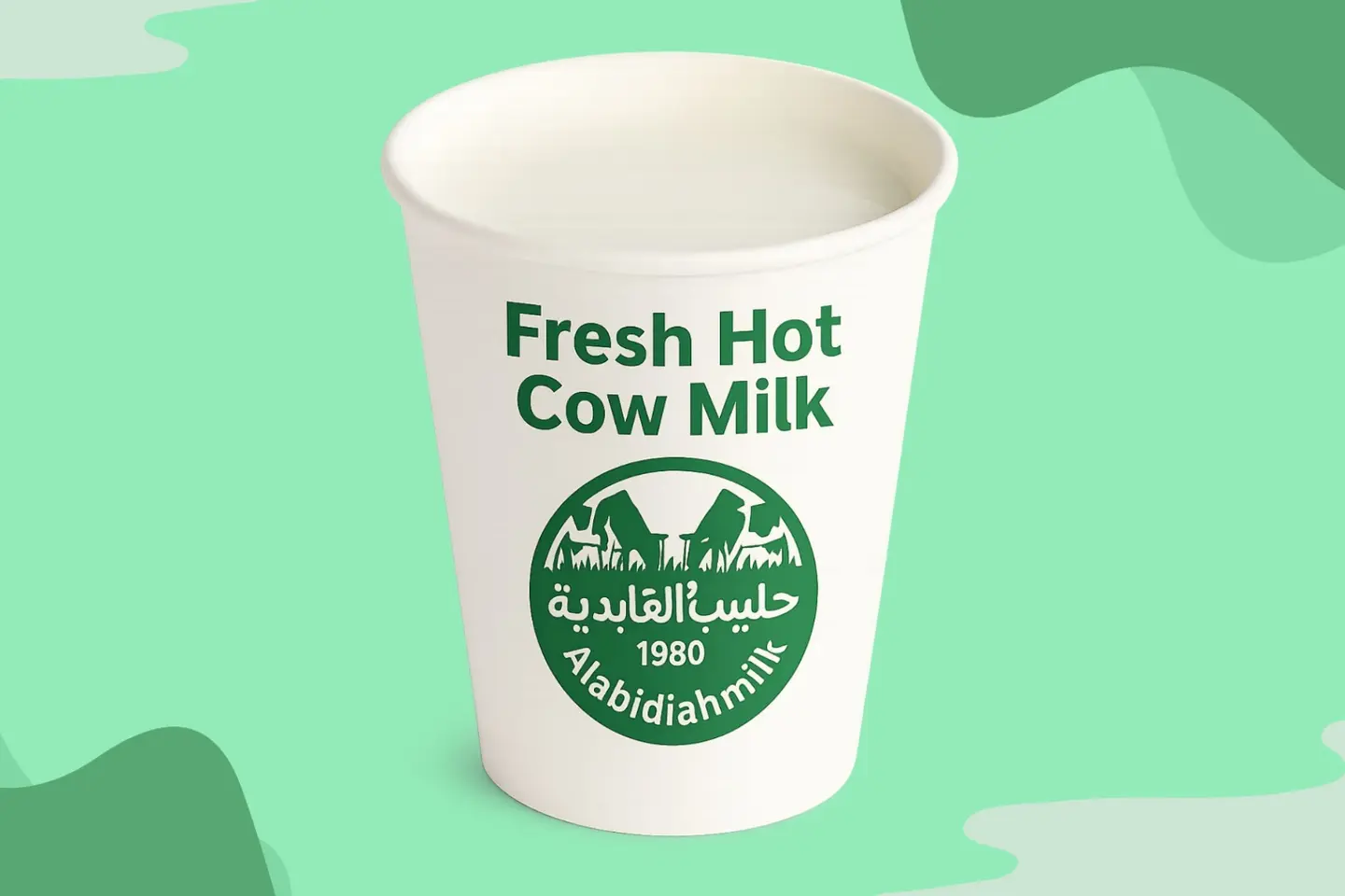 كوب حليب ساخن صغير بقر