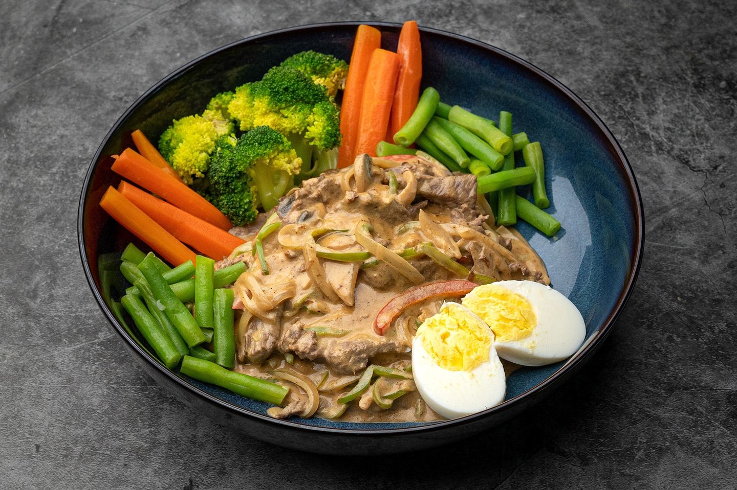 Beef Stroganoff And Steamed Vege.