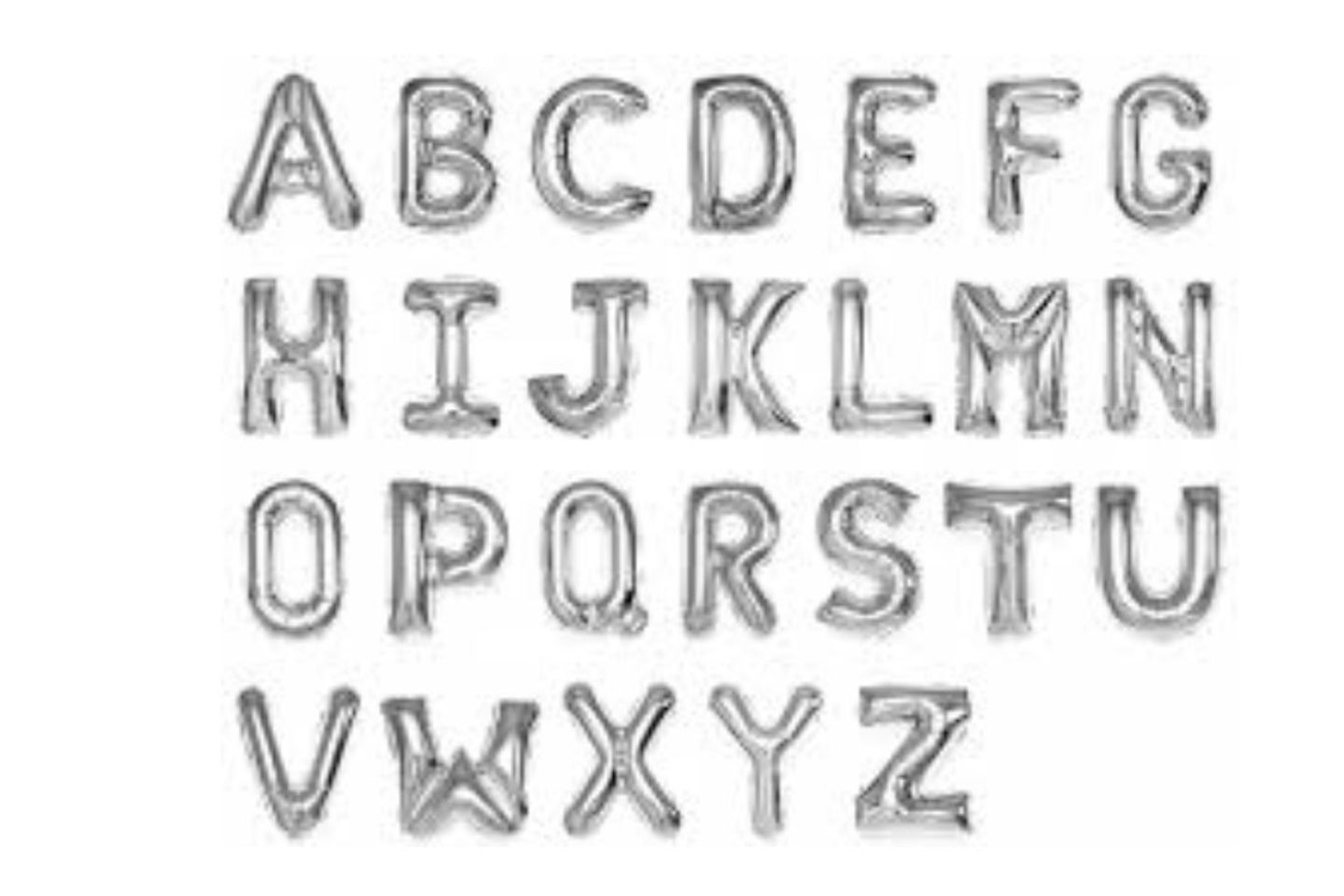 Silver Letters Helium Balloons