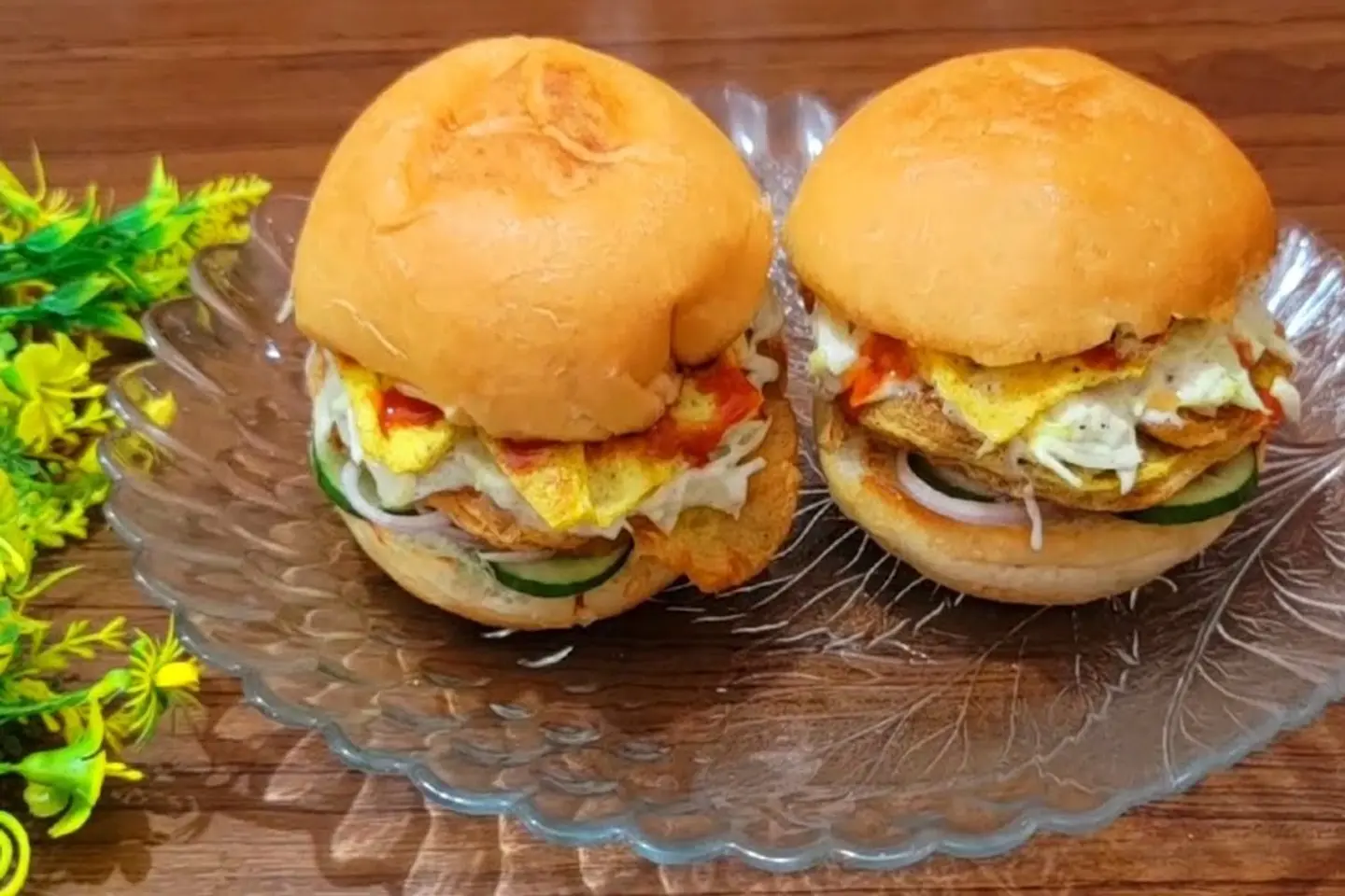 Shami Chicken Egg Burger