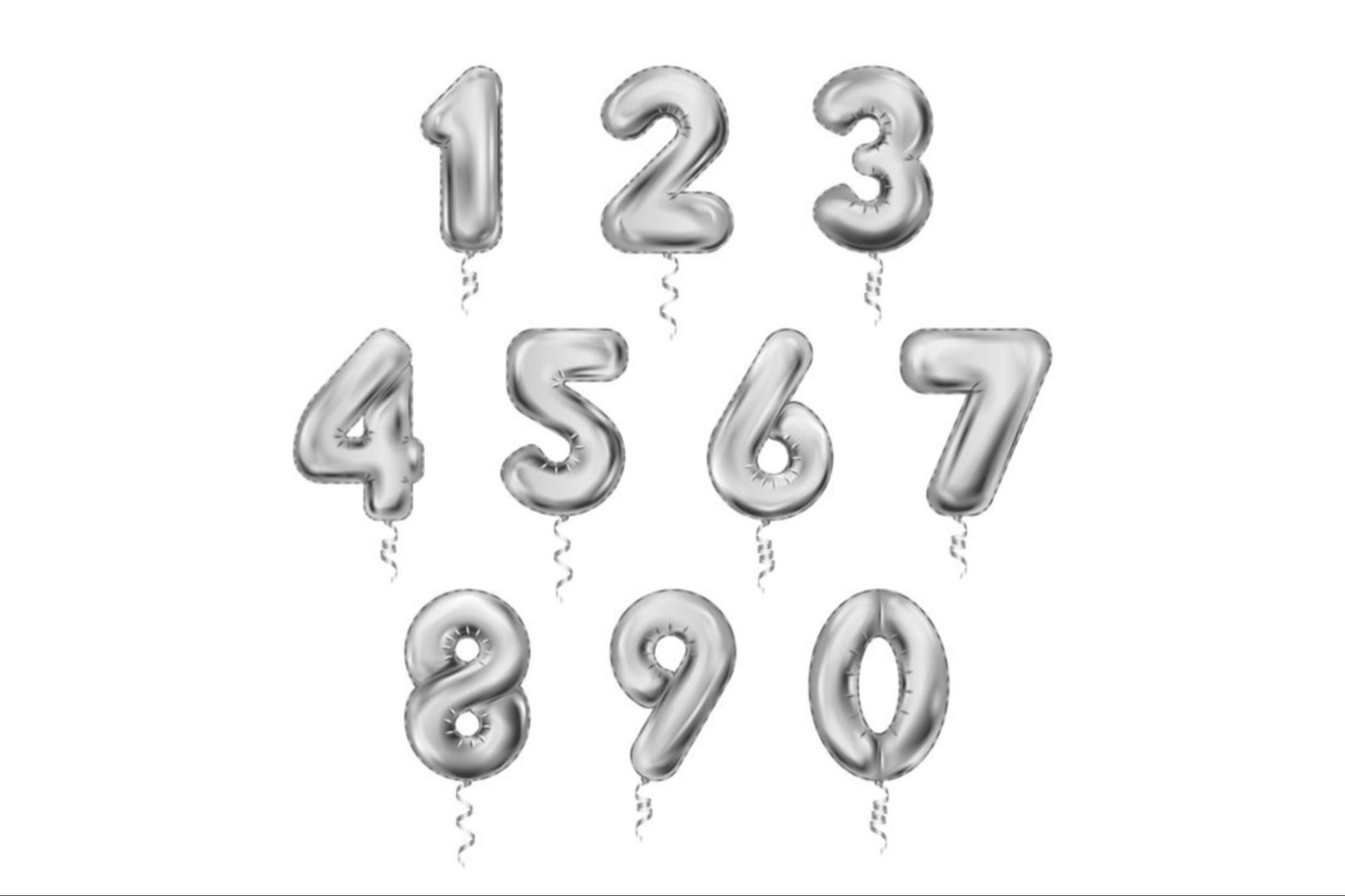 Helium Gas Number Balloon