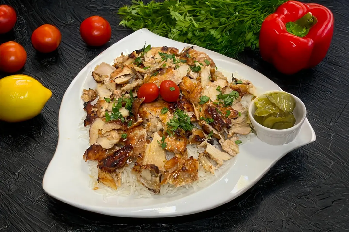 Lamb Shawarma With Rice And Stew
