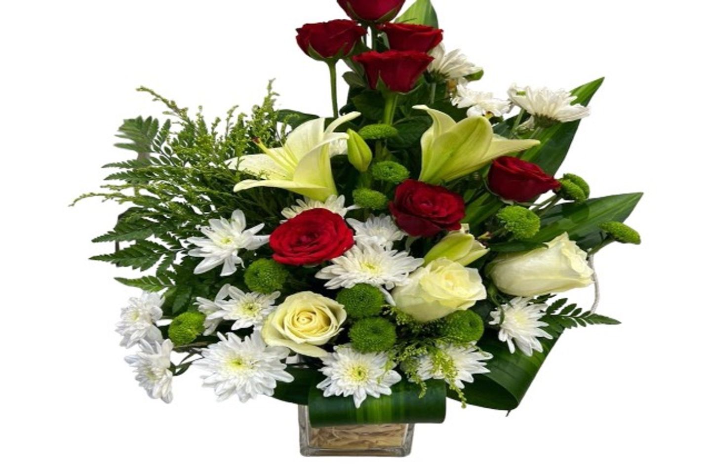 Red And White Rose Vase
