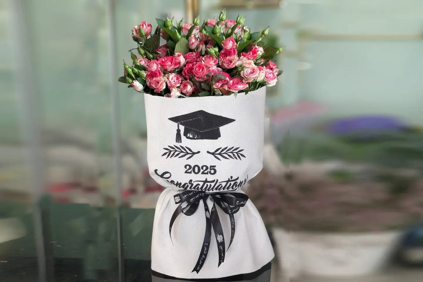 Graduation Bouquet   Fireworks Baby Rose