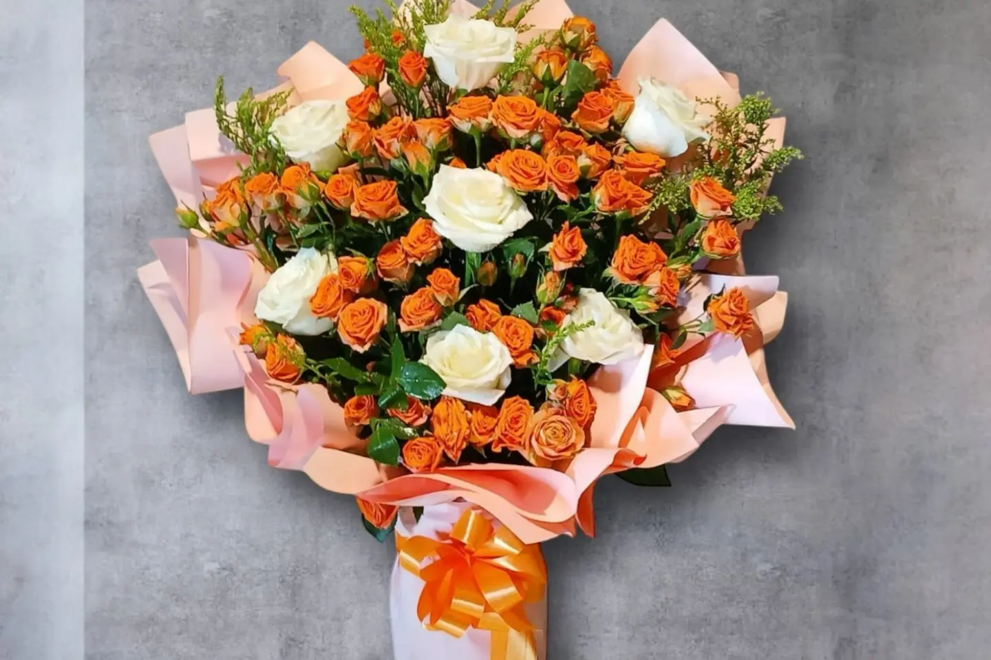 Orange Baby Rose Bouquet
