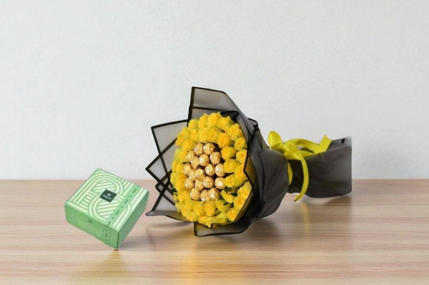 Bouquet Of Flowers With Ferrero And Patchi Chocolate