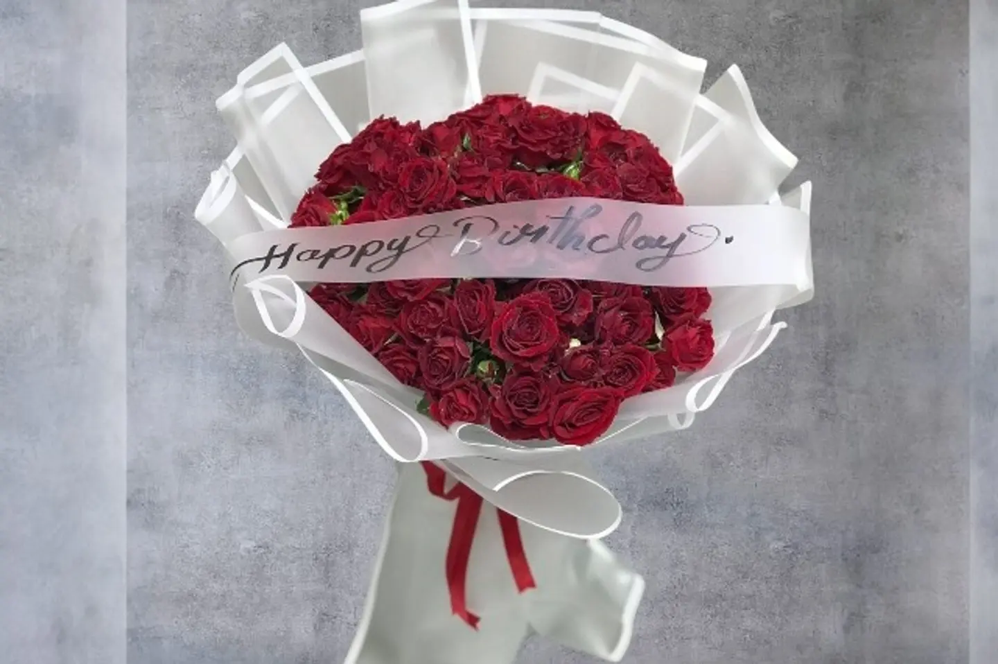 Birthday Red Baby Roses Bouquet