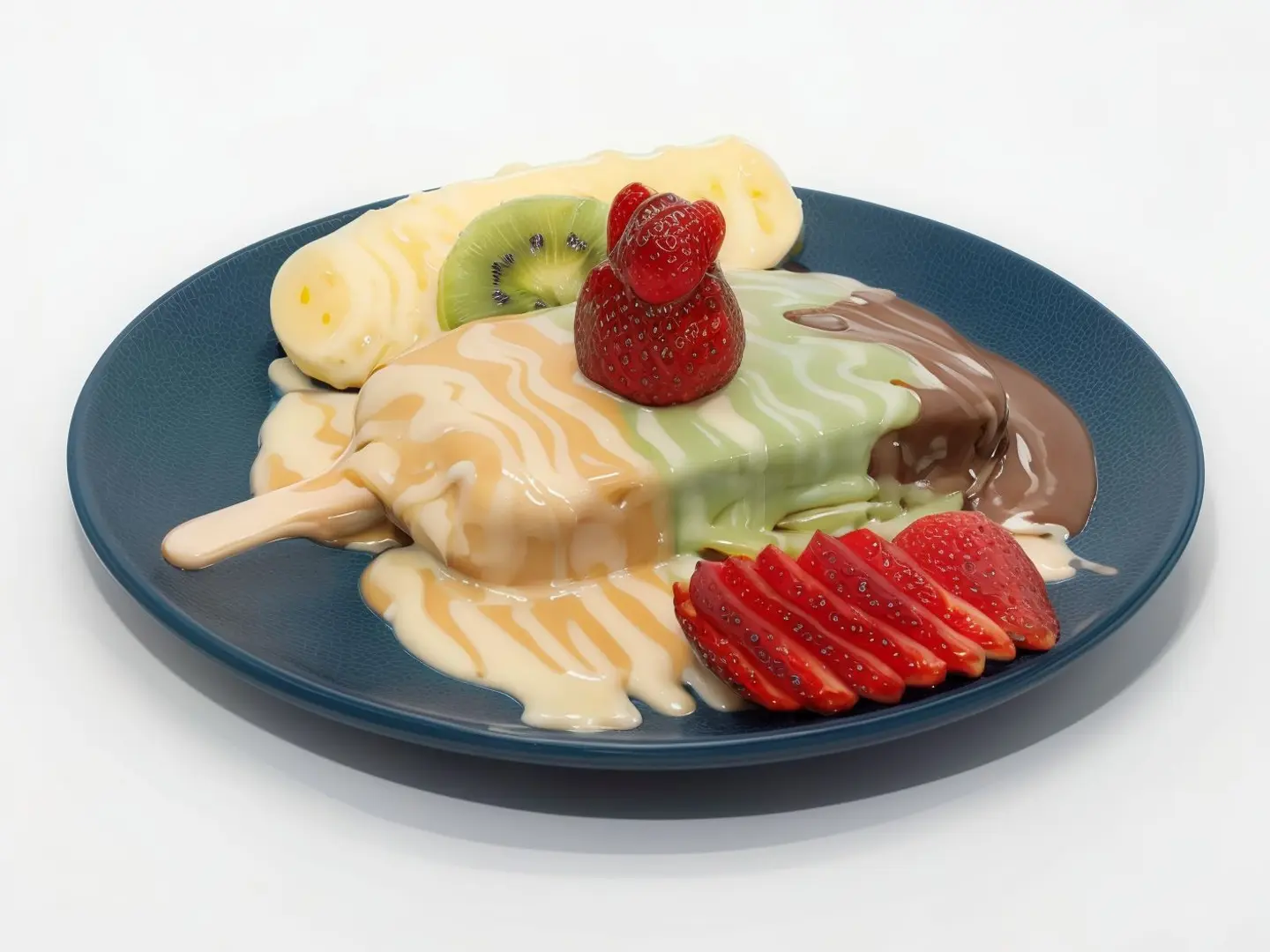 Waffle Mixed Fruits And Ice Cream