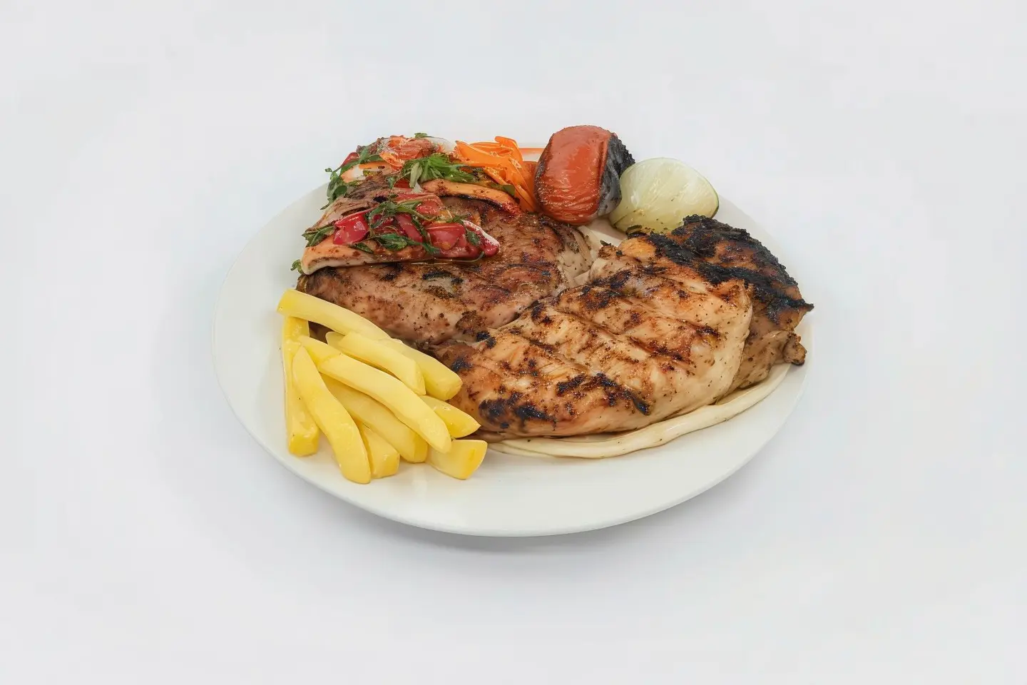 نصف دجاجه مشويه