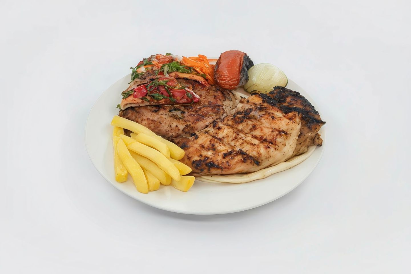 نصف دجاجه مشويه