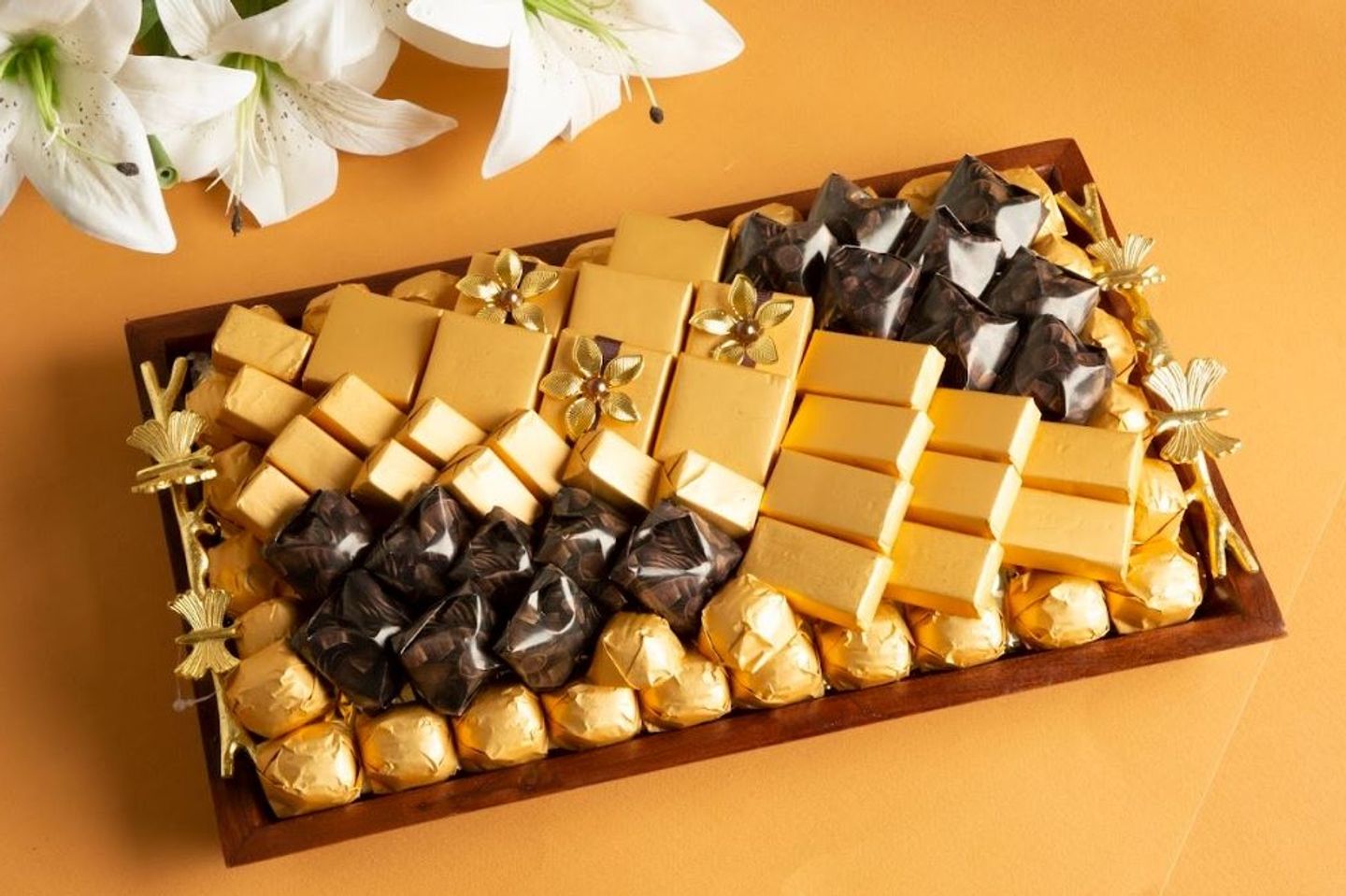 صينيه شوكولاته خشب مستطيل ٣٦٠٢٥
