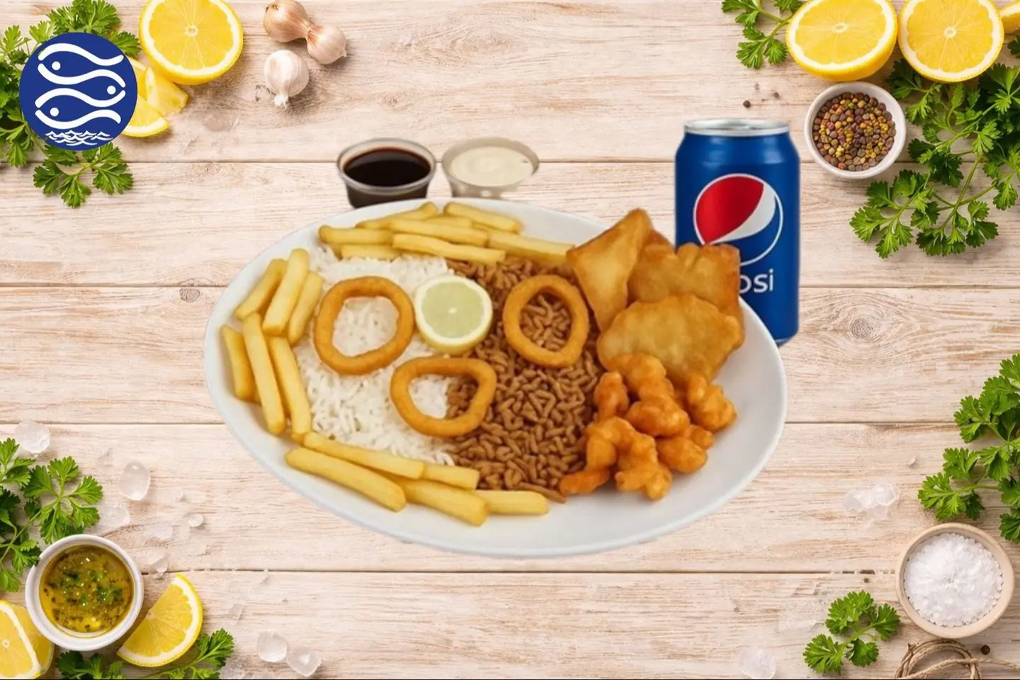 Mixed Meal Of Fillet Shrimp And Squid