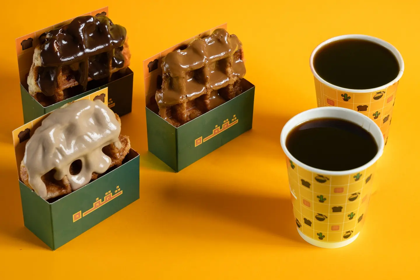 3 Waffle + 2 Cups Of Cold Coffee