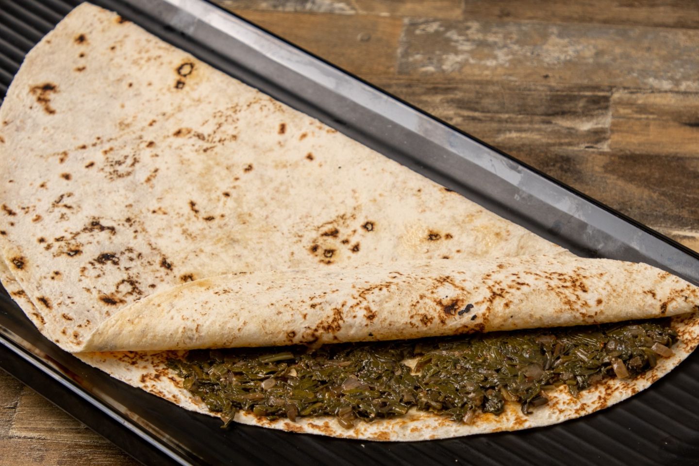 Spinach With Cheese On The Saj