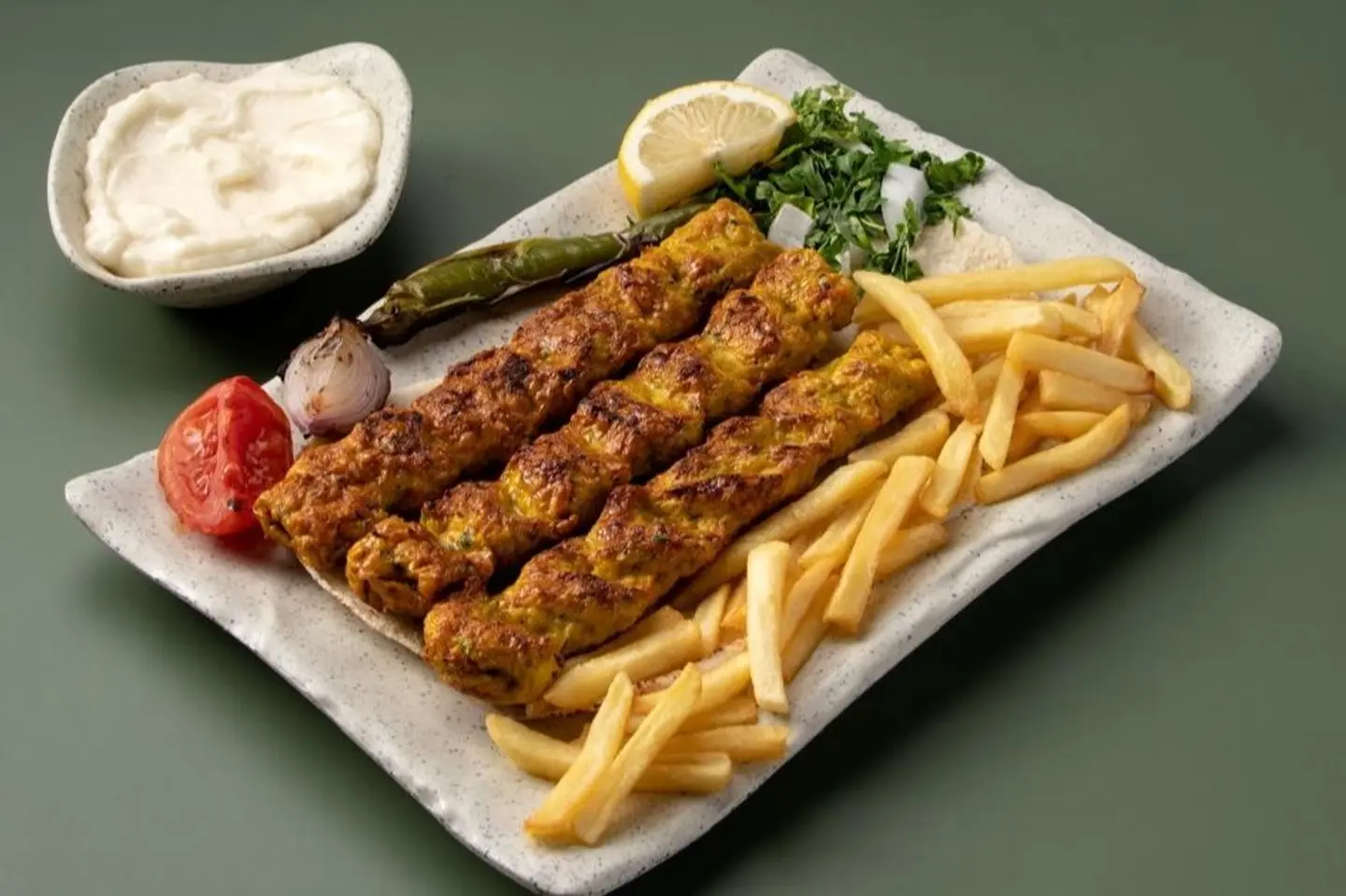 كباب دجاج مشوي بدون أرز