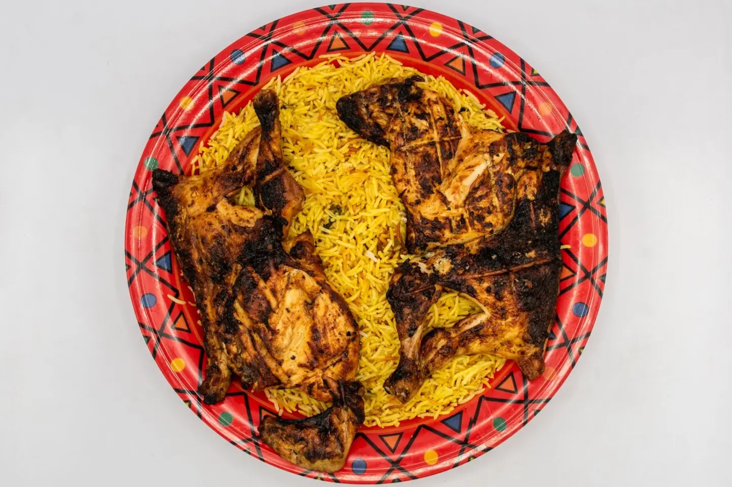 دجاج على الفحم بالارز البرياني مع بشاور