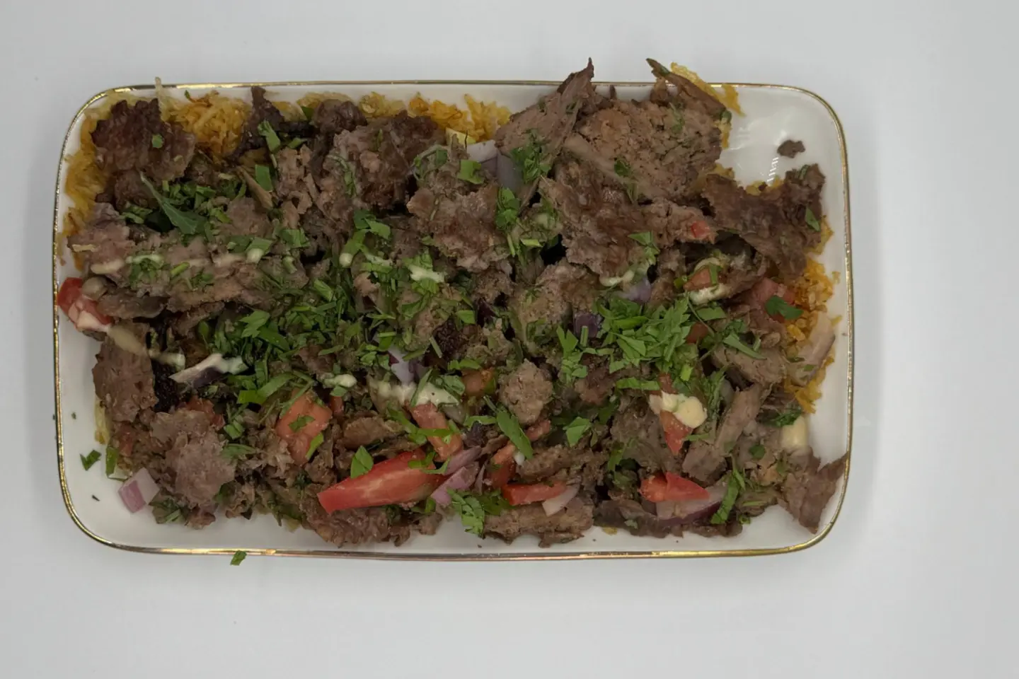 صحن شاورما شرائح لحم