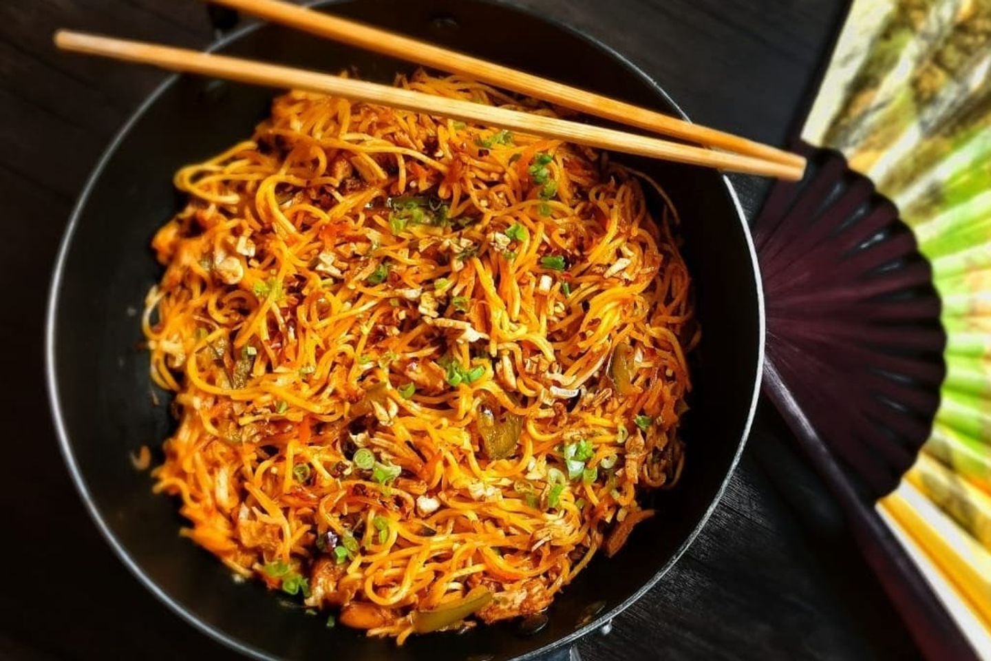 Chilly Garlic Chicken Noodles
