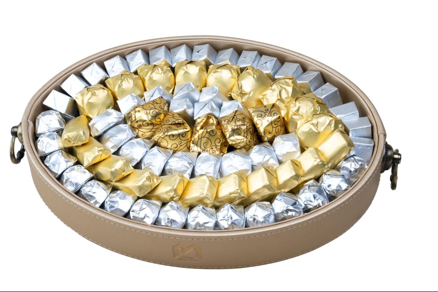 Small Golden Chocolate Leather Tray