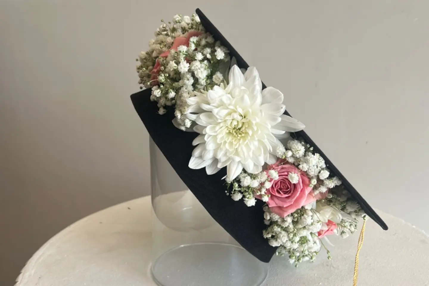 Graduation Hat Pink And White