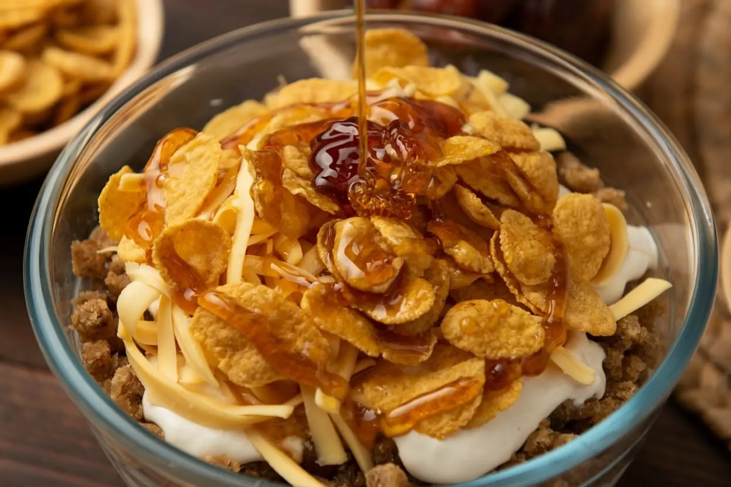 معصوب بالقشطه والعسل والكورن فليكس - وسط