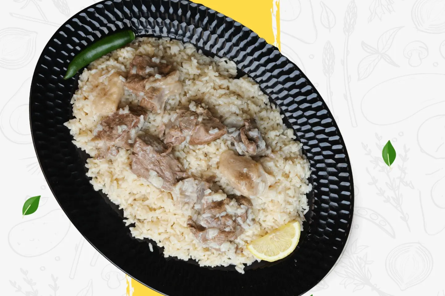 مضغوط لحم حاشي رز امريكي ابيض حسب الطلب بساعه