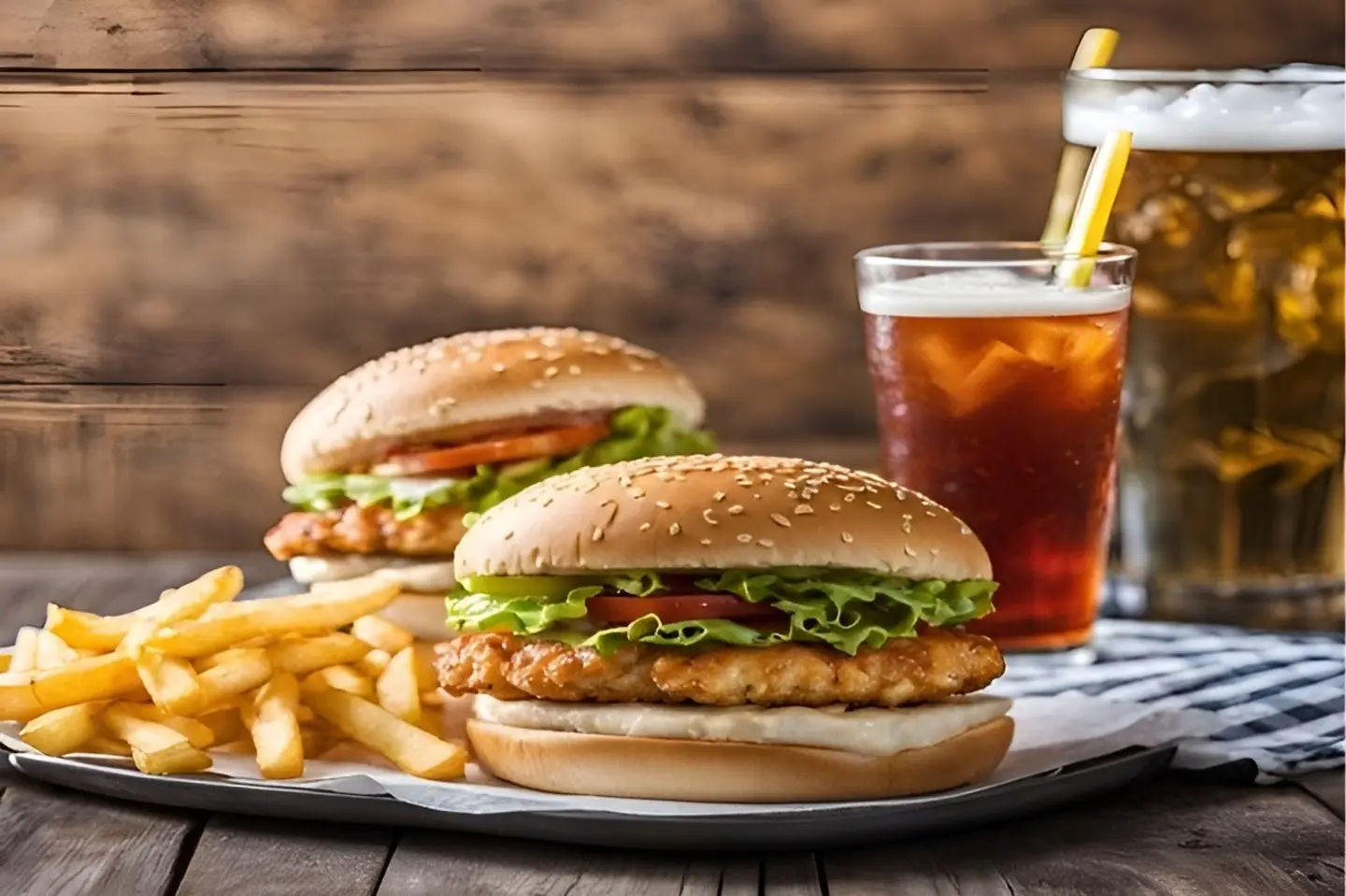 وجبة برغر دجاج كومبو