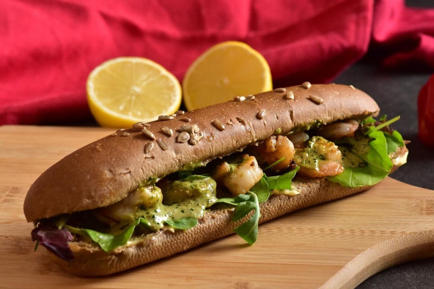 بيستو شرمب ساندوتش