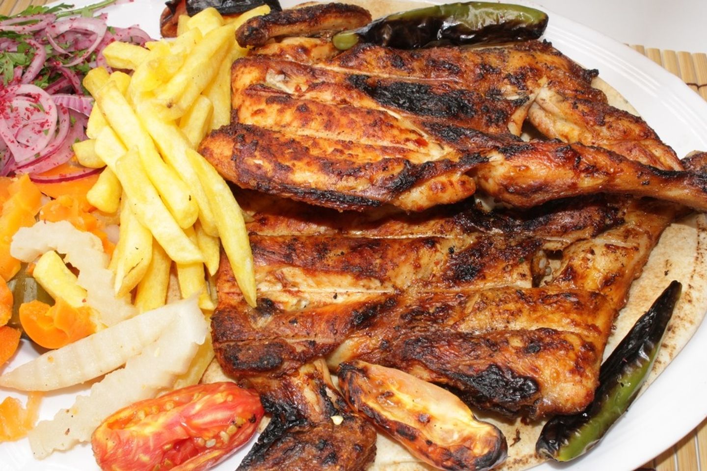 دجاج فحم سادة - نصف حبة دجاج مضبي سادة