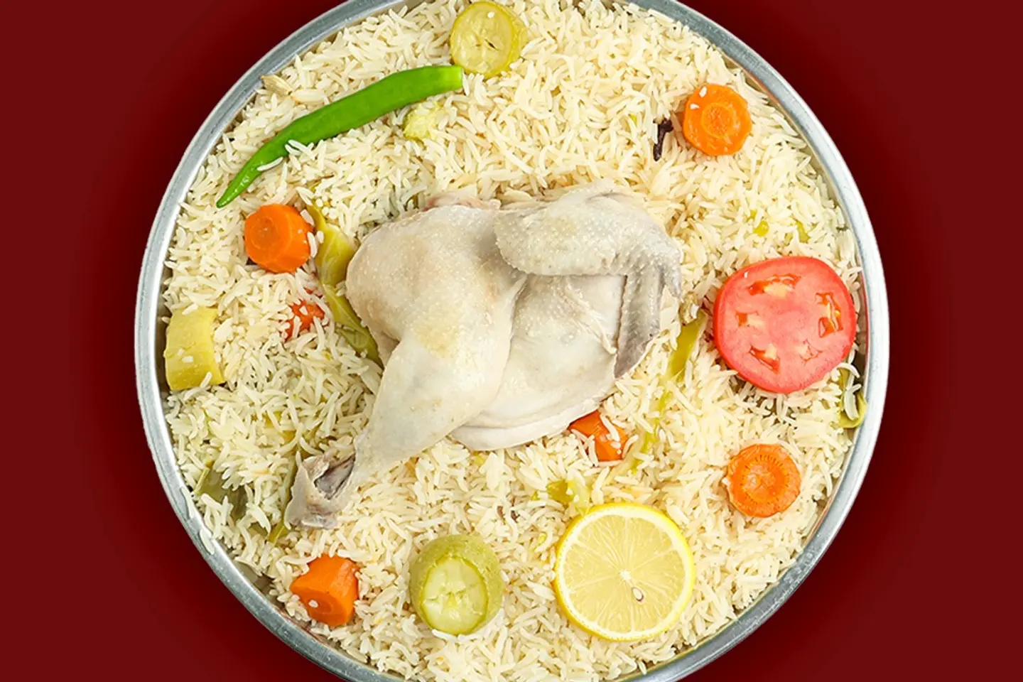 مضغوط نص حبة دجاج ابيض بالخضار