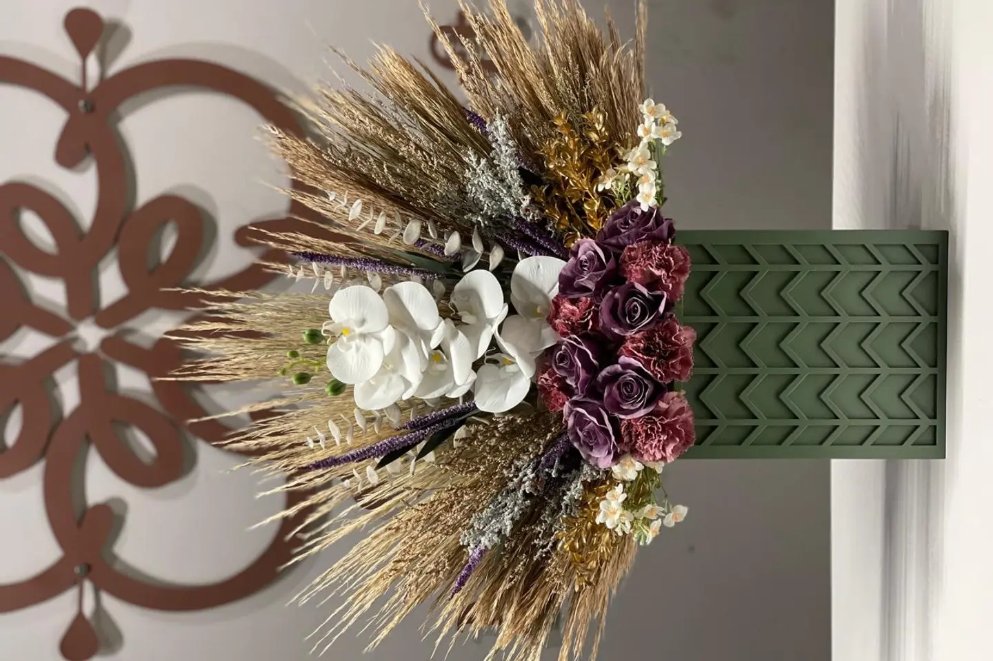 Artificial Flower With Wood Base