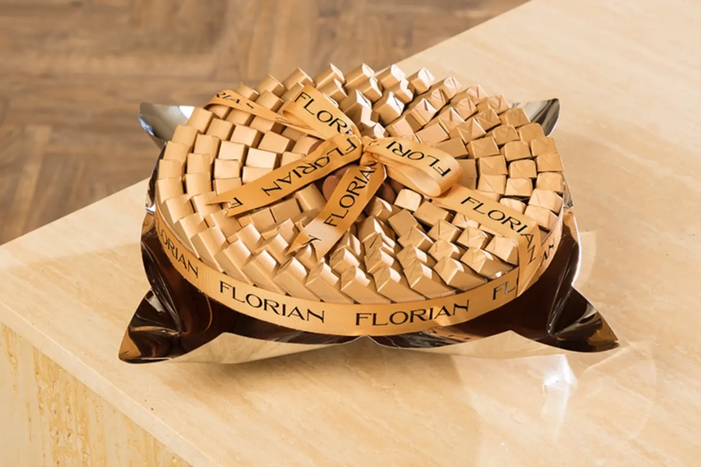 Chocolate Square Metalic Tray