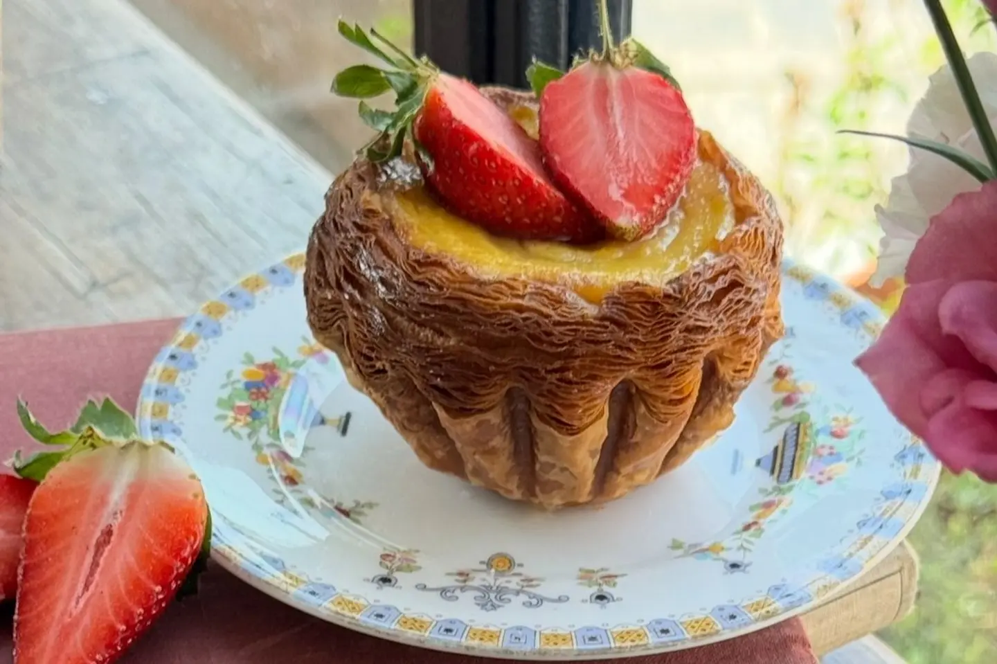 Strawberry Flan Danish
