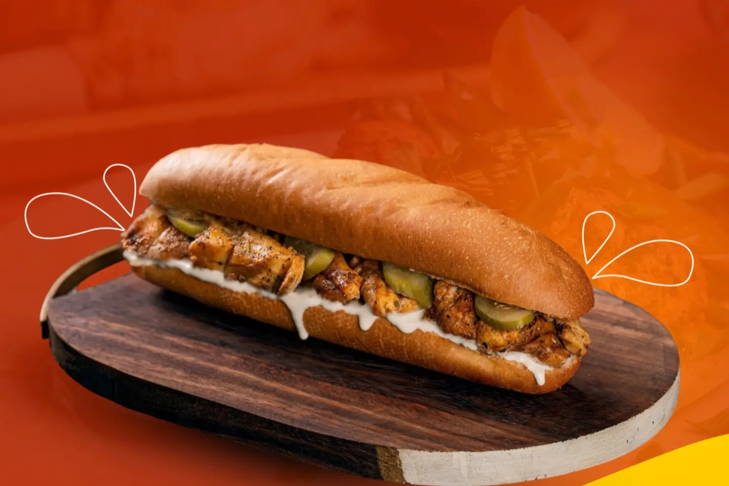 ساندويتش مقلقل دجاج طازج