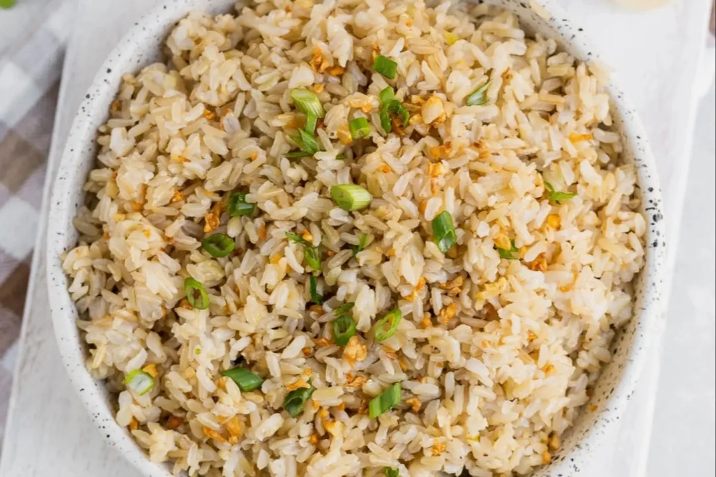 أرز مقلي بالثوم