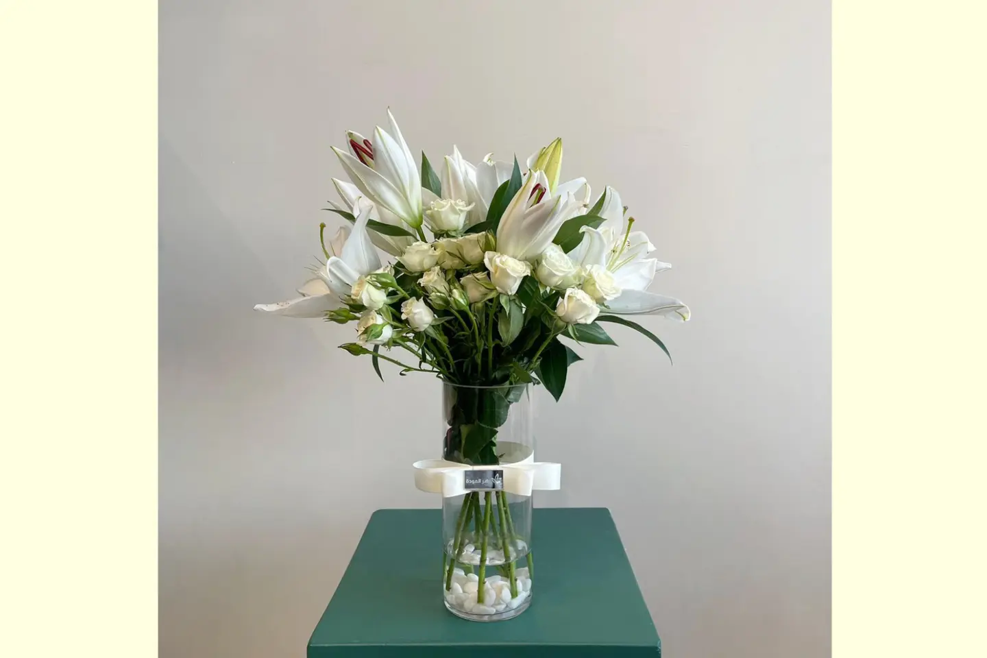 White Casablanca With Baby Rose Vase